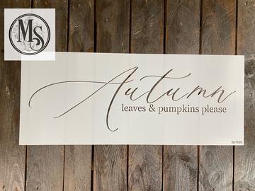 S0753 Autumn leaves and Pumpkins please  -STENCIL RENTAL ONLY-READ DETAILS BELOW