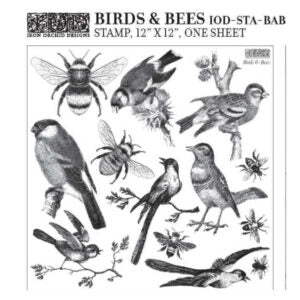 IOD STAMP--BIRDS & BEES (12″X12″)--NEW!!