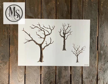 M0365-WINTER TREES-3 OPTIONS--STENCIL -RENTAL ONLY-READ DETAILS BELOW