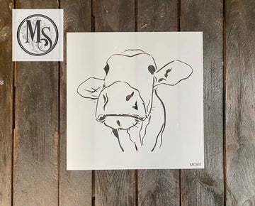 M0367-COW FACE Stencil-STENCIL RENTAL ONLY-READ DETAILS BELOW