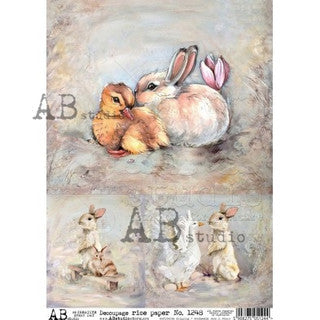 AB Studios 3 Pack Watercolor Easter Scenes A4 Rice paper 8"x11"-1248