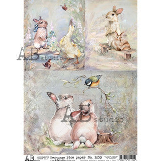 AB Studios 3 Pack Easter Scenes A4 Rice Paper 8"x11"-1253