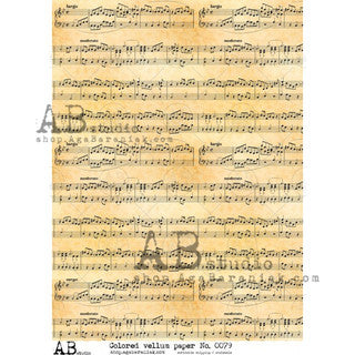 AB Studios Vellum Paper 0079 Music Page A4-8"x11"